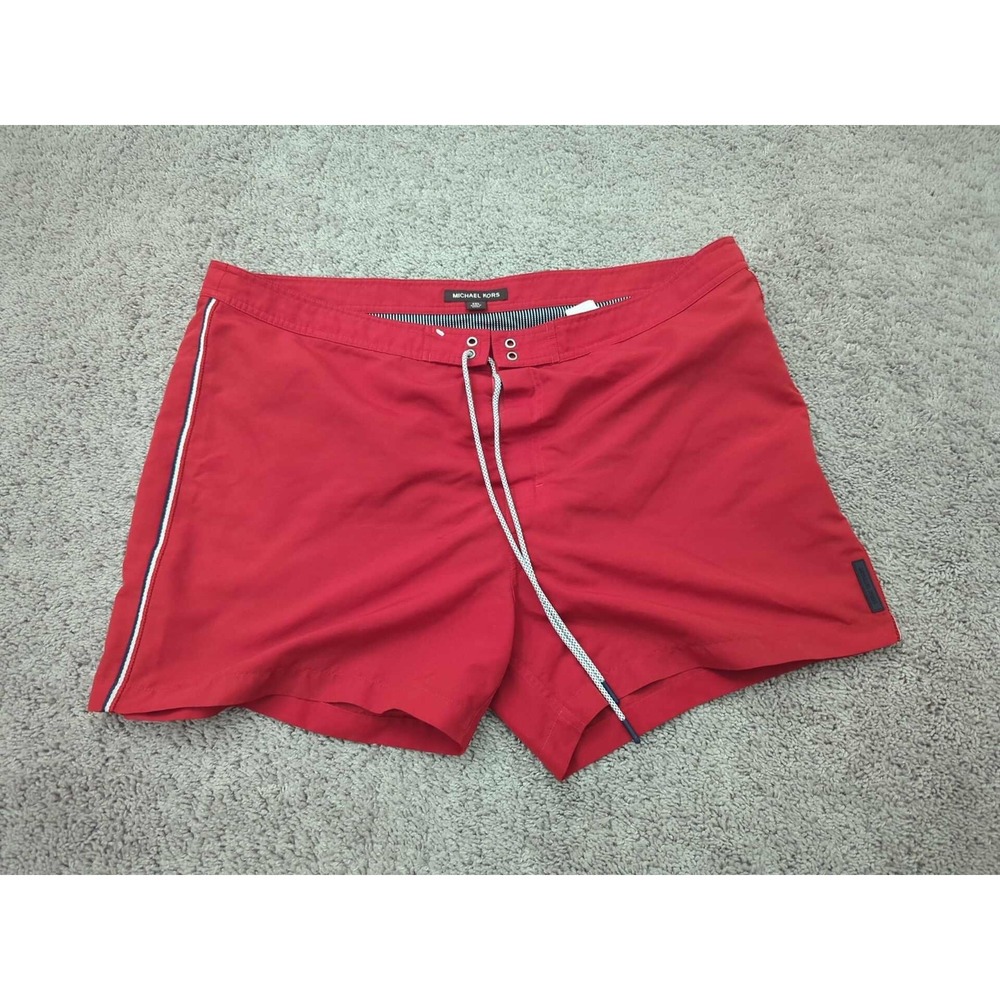 Michael Kors Shorts Mens 2XL Red Swim‎ Trunks Board Shorts Drawstring Lined